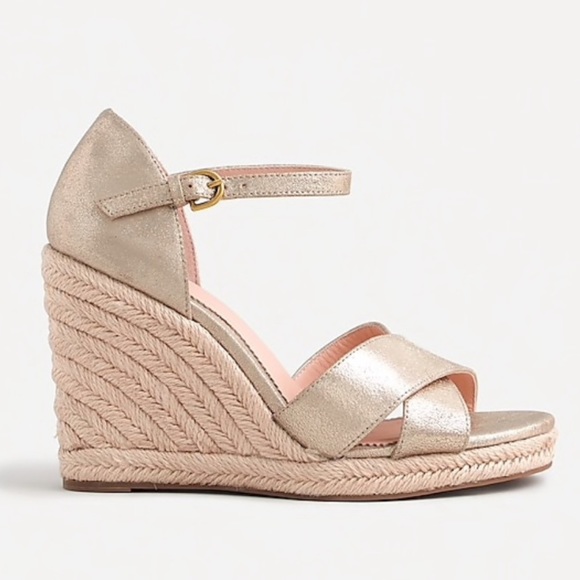 J Crew Jute wedge sandals in metallic leather - Picture 3 of 3